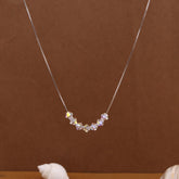 white crystal silver plated Paris Pendant Chain